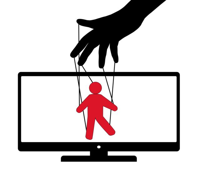 Ilustração de fantoche para simbolizar manipulação