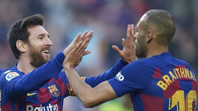 Lionel Messi na Martin Braithwaite