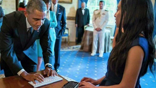 Haben Girma with President Barack Obama