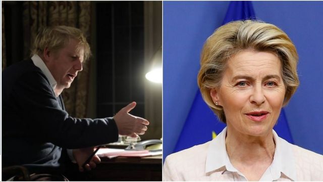 Boris Johnson and Ursula von der Leyen