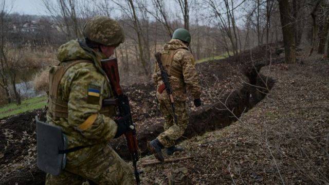 Ukrainian troops in Bakhmut, December 2022