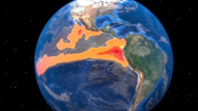 El Niño ilustrado no globo terrestre