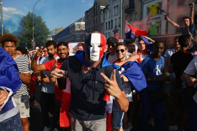 Celebración en Amiens, Francia, de la victoria de la selección gala en el Mundial de Rusia.