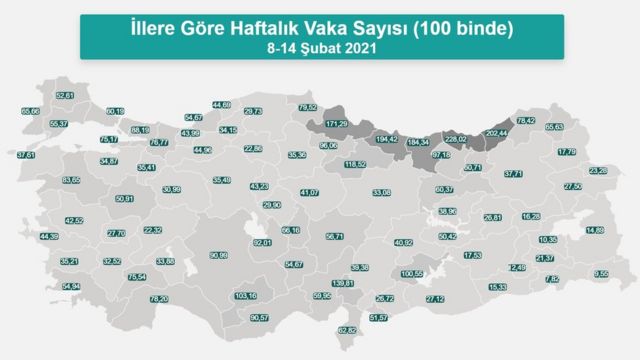 Sağlık Bakanlığı haritası