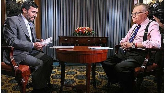 لری کینگ با محمود احمدی نژاد هم مصاحبه کرده بود