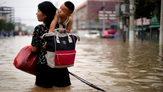 Enchentes na China, em foto de julho de 2021
