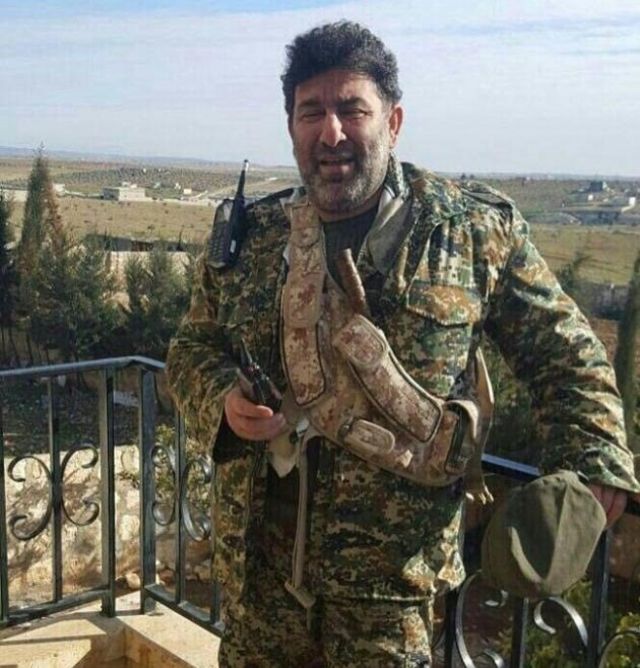 سعید حدادیان در لباس نظامی در سوریه