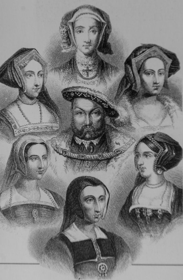 Vua Henry VIII và sáu người vợ-Jane Saymour, Anne of Cleves, Catherine Howard, Anne Boleyn, Catherinne of Arragon và Catherine Parr.