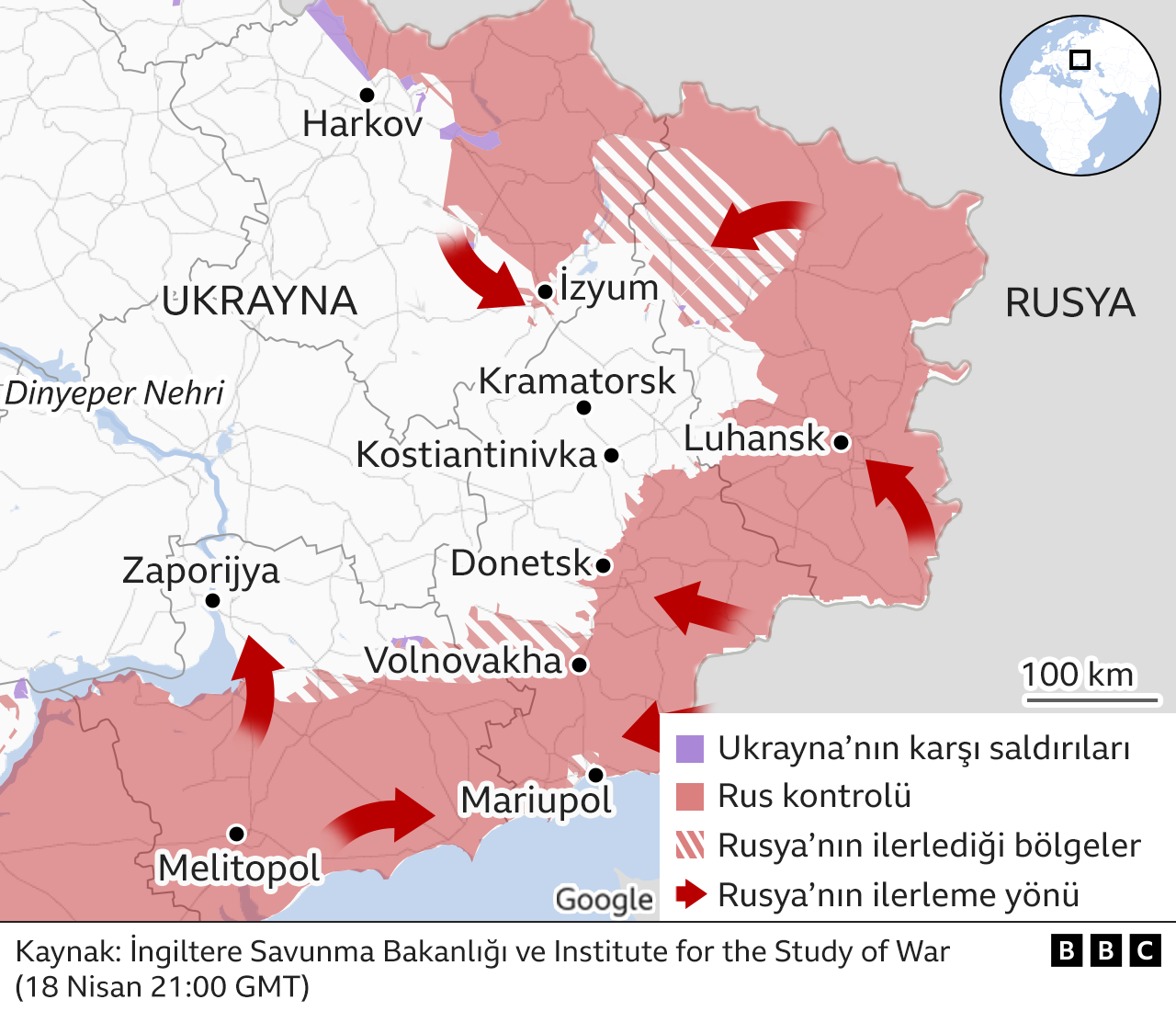 Ukrayna doğu haritası