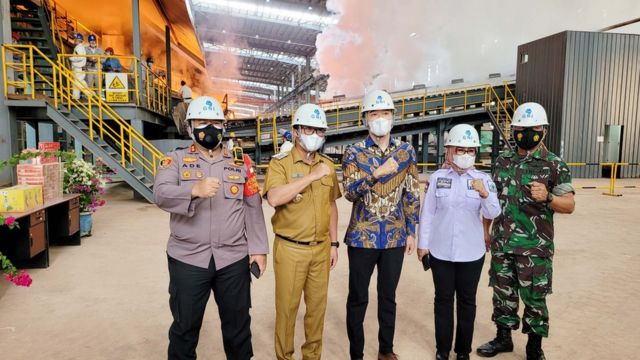 Commencement Ceremony of Judun Nickel Industry Project in North Morowari Base of Delong Industrial Park, Sulawesi Island, Indonesia (Photo by China News Agency 13/12/2021)