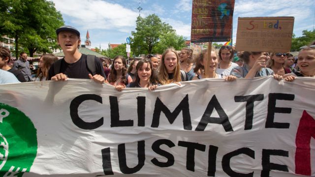 Huelga de estudiantes por el cambio climático en Munich en julio de 2019