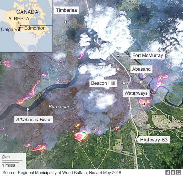 Fort Mcmurray Neighbourhood Map Canada Wildfire: Images Show Fort Mcmurray Devastation - Bbc News