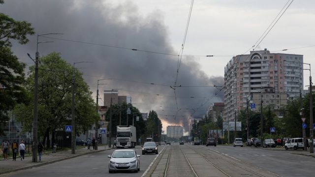 Skutki ostrzału Kijowa 5 czerwca