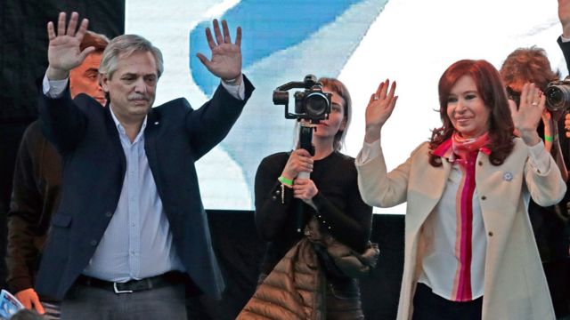 Alberto Fernández y Cristina Fernández de Kirchner en campaña