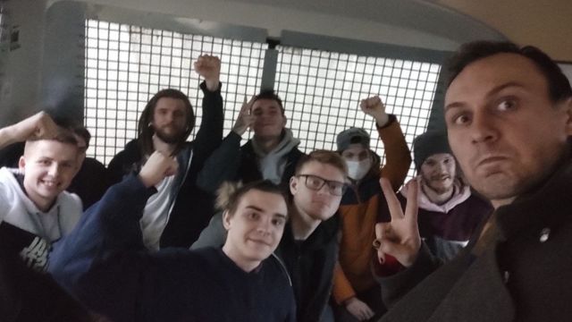 Manifestantes arrestados en Moscú