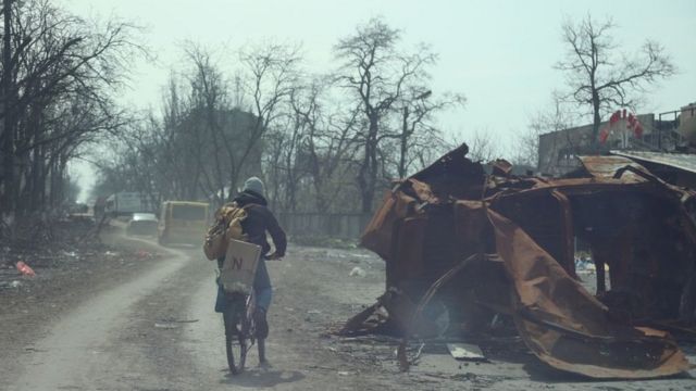 نمایی از ماریوپل در کنترل نیروهای روسی