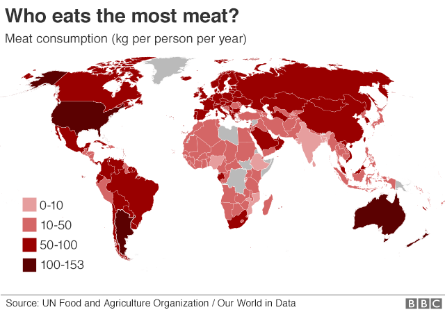 Which countries eat the most meat? - BBC News