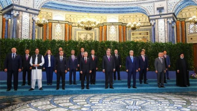 9月17日，上海合作组织成员国元首理事会第21次会议在塔吉克斯坦首都杜尚别举行。(photo:BBC)