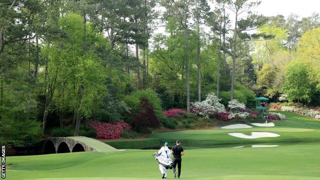 Matt Wallace during a practice round at Augusta