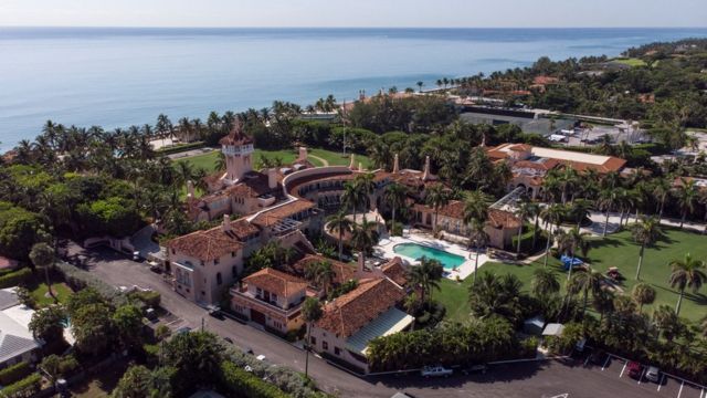 An aerial view of former US President Donald Trump's Florida estate