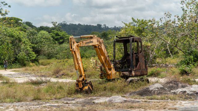 Machinery used in illegal mining in Barrow state forest area