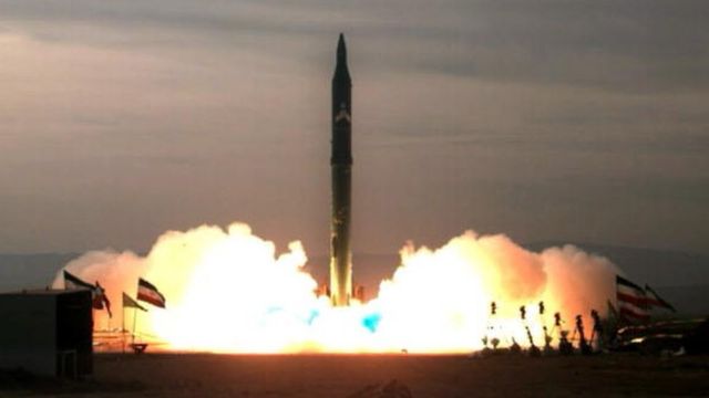 Picture obtained from the Iranian ISNA news agency on December 16, 2009 shows the test-firing at an undisclosed location in Iran of an improved version of the Sejil 2 medium-range missile
