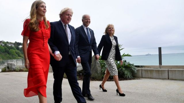 3 grandes desafíos que enfrenta Reino Unido a 5 años del referéndum Boris Johnson y Joe Biden con sus esposas