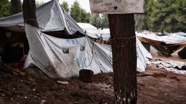 Refugee camp near Athens