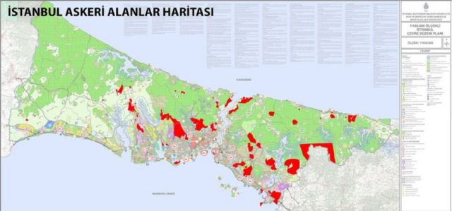İBB'nin hazırladığı İstanbul'daki askeri alanlar haritası 
