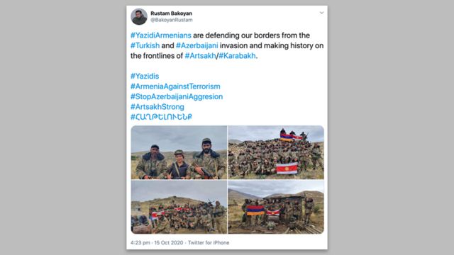 आर्मीनिया की संसद के एक सदस्य का एक ट्वीट