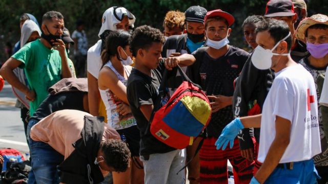 Emigrantes venezolanos en Colombia.