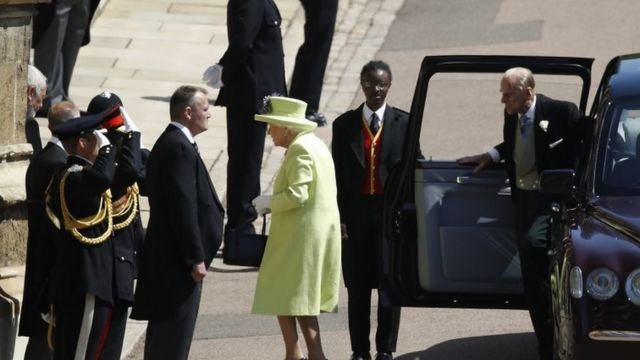The Queen and the Duke of Edinburgh, who is recovering from a hip operation, were among the last to arrive
