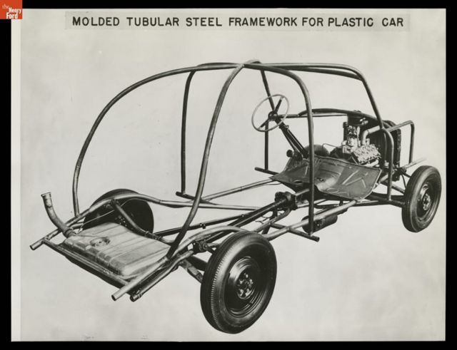 Modelo de estrutura metálica do carro