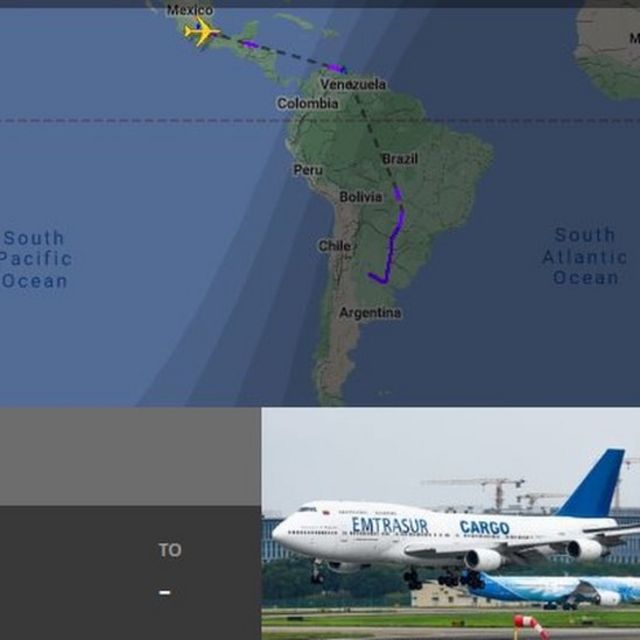 این هواپیما در مسیر خود ابتدا از مکزیک و سپس از ونزوئلا، پاراگوئه عبور کرده بود