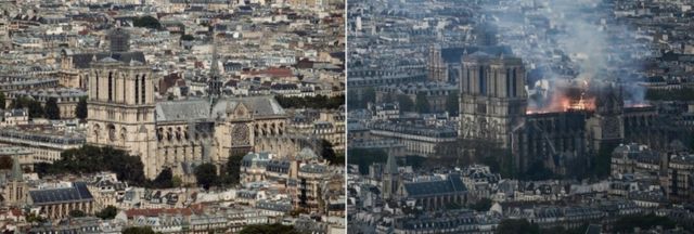 Before and after at Notre-Dame