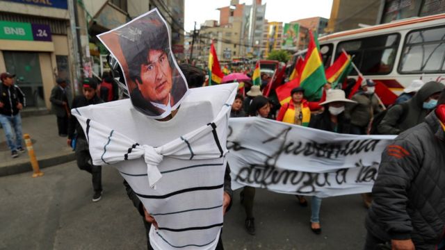 Protesta a favor de Evo Morales en Bolivia