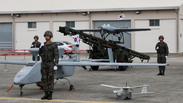 South Korean military with drones