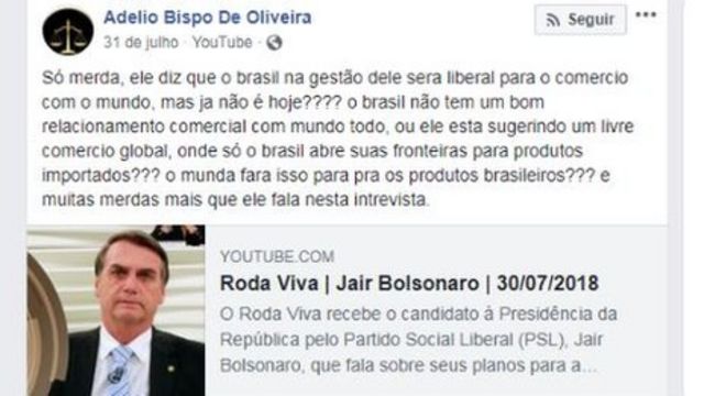 Facebook de Adelio Oliveira