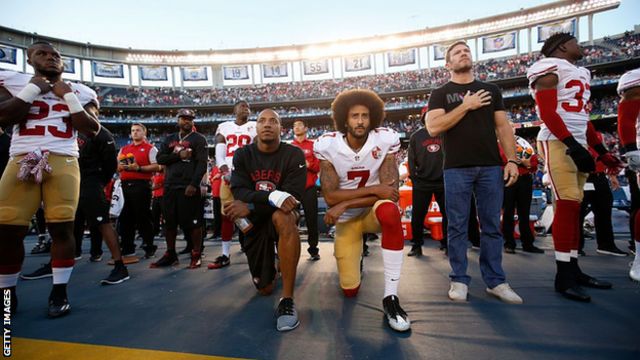 Colin Kaepernick: From one man kneeling to a movement dividing a country -  BBC Sport