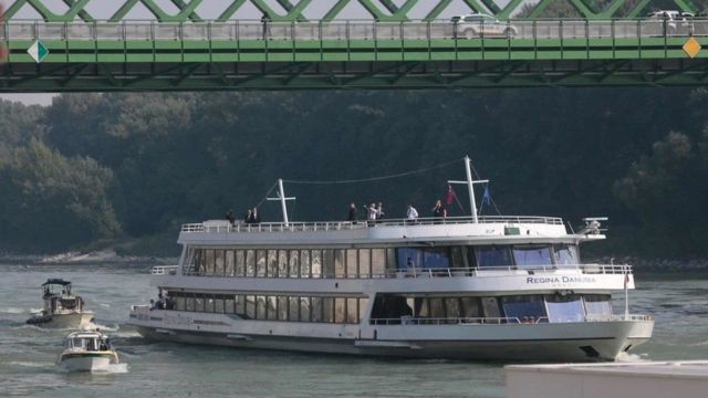 There was tight security on the Danube as the EU leaders socialised aboard the Regina Danubia