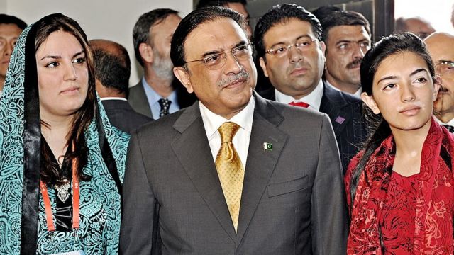 آصفہ اور بختاور آصف علی زرداری کے ہمراہ