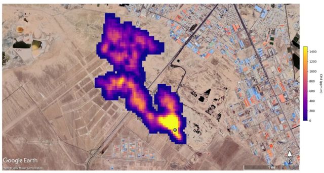 تصویری که سال گذشته ناسا از آرادکوه منتشر کرد و نشان می‌داد در این منطقه مقدار بسیار زیادی گاز متان تولید می‌شود