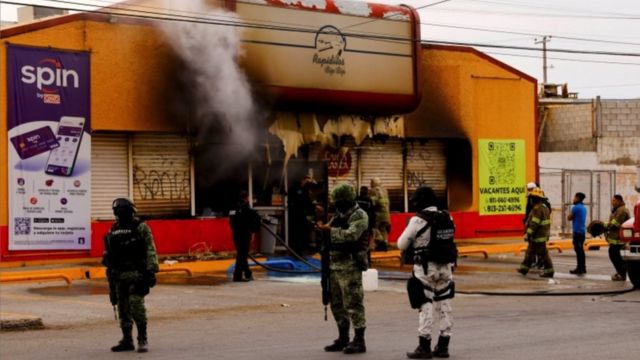 Tienda incendiada en Ciudad Juarez