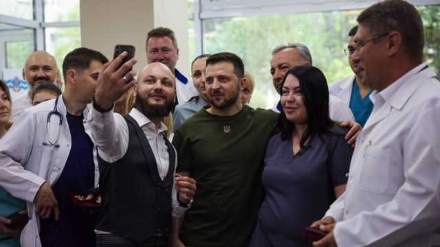 Zelensky visited cities in southern Ukraine under attack by Russia.