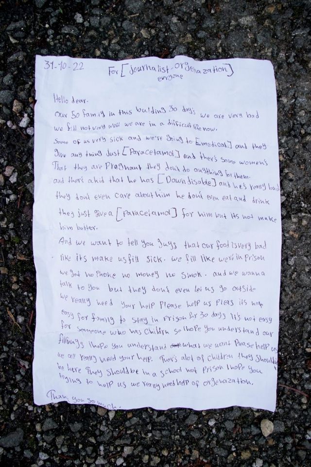A letter delivered by immigrants in a bottle.