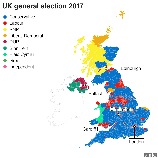 Map of 2017 general election results