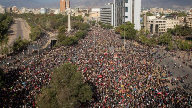 Protestas en Chile en 2019.