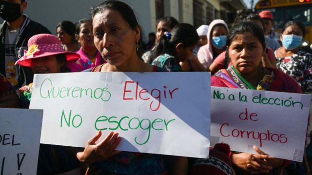 Protesta electoral en Guatemala
