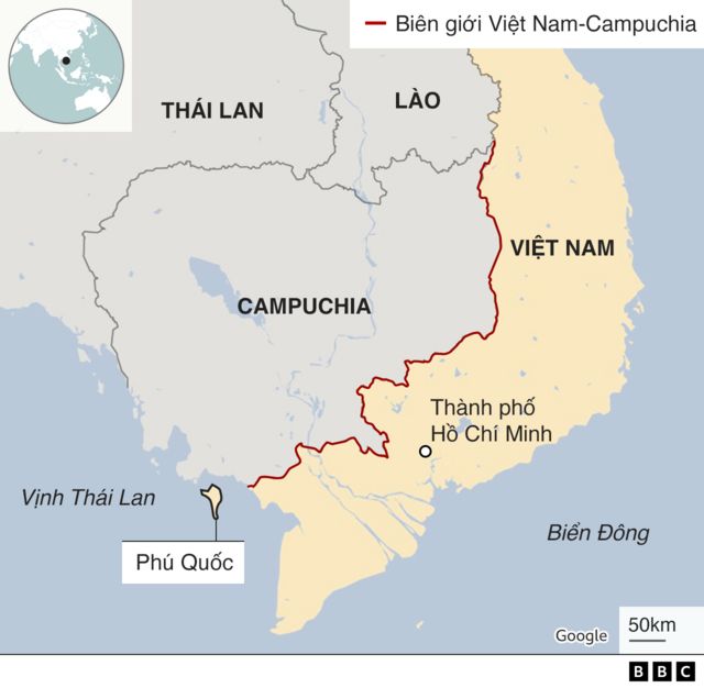 Bản đồ Việt Nam - Campuchia