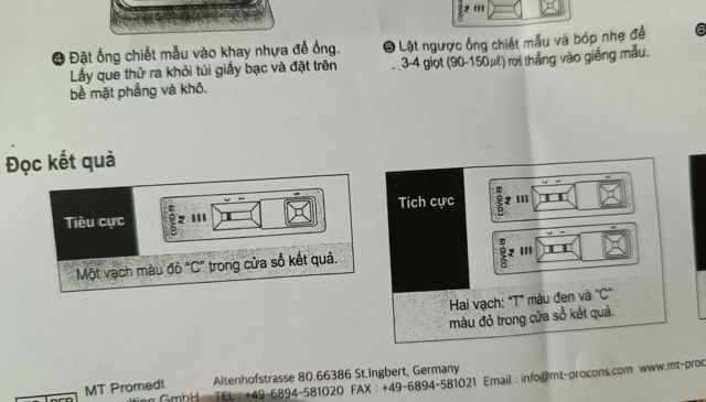 Một tờ hướng dẫn sử dụng que test bị dịch sai gây hiểu nhầm cho người sử dụng